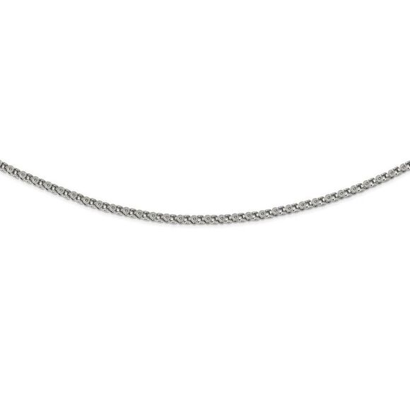3.75mm Stainless Steel Fancy Circle Link Chain Necklace, 18 Inch